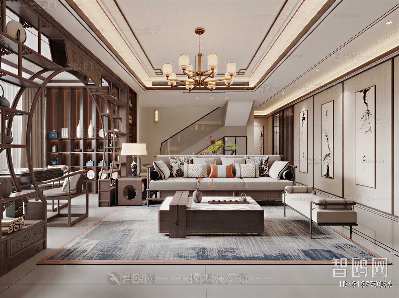 New Chinese Style A Living Room