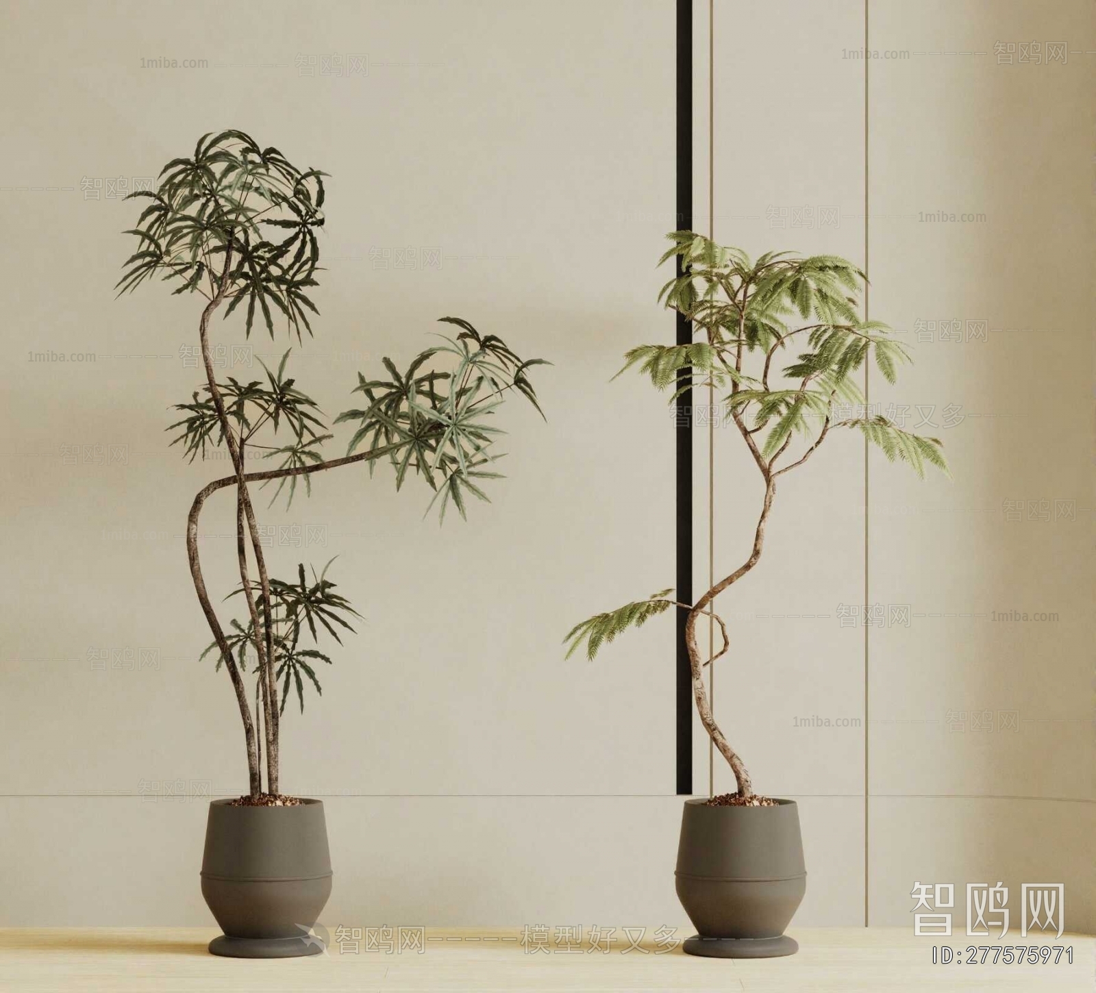 Modern Ground Green Plant Potted Plants