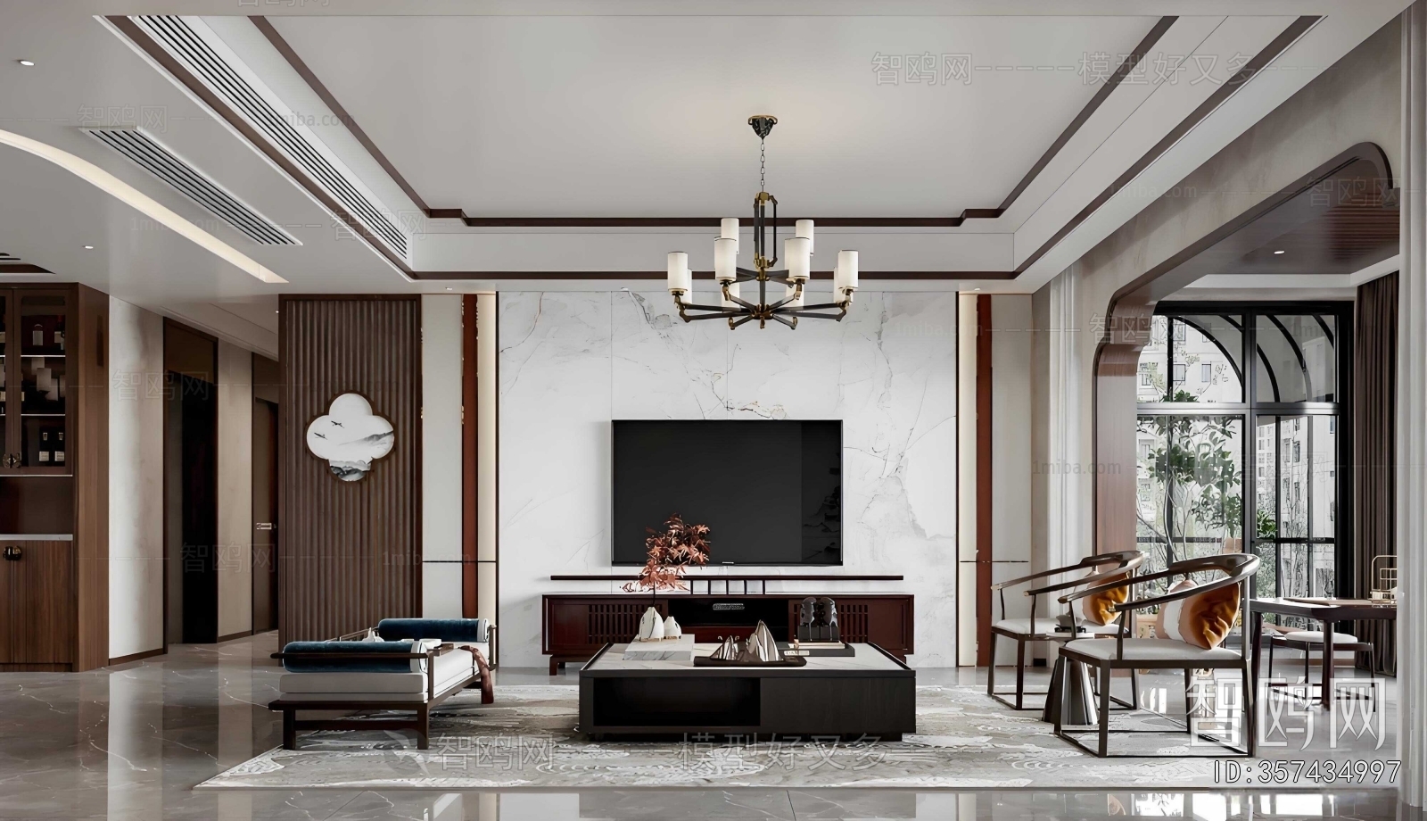 New Chinese Style A Living Room