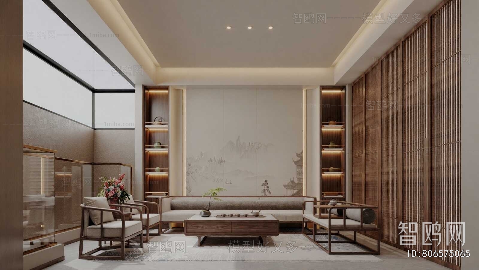 New Chinese Style A Living Room