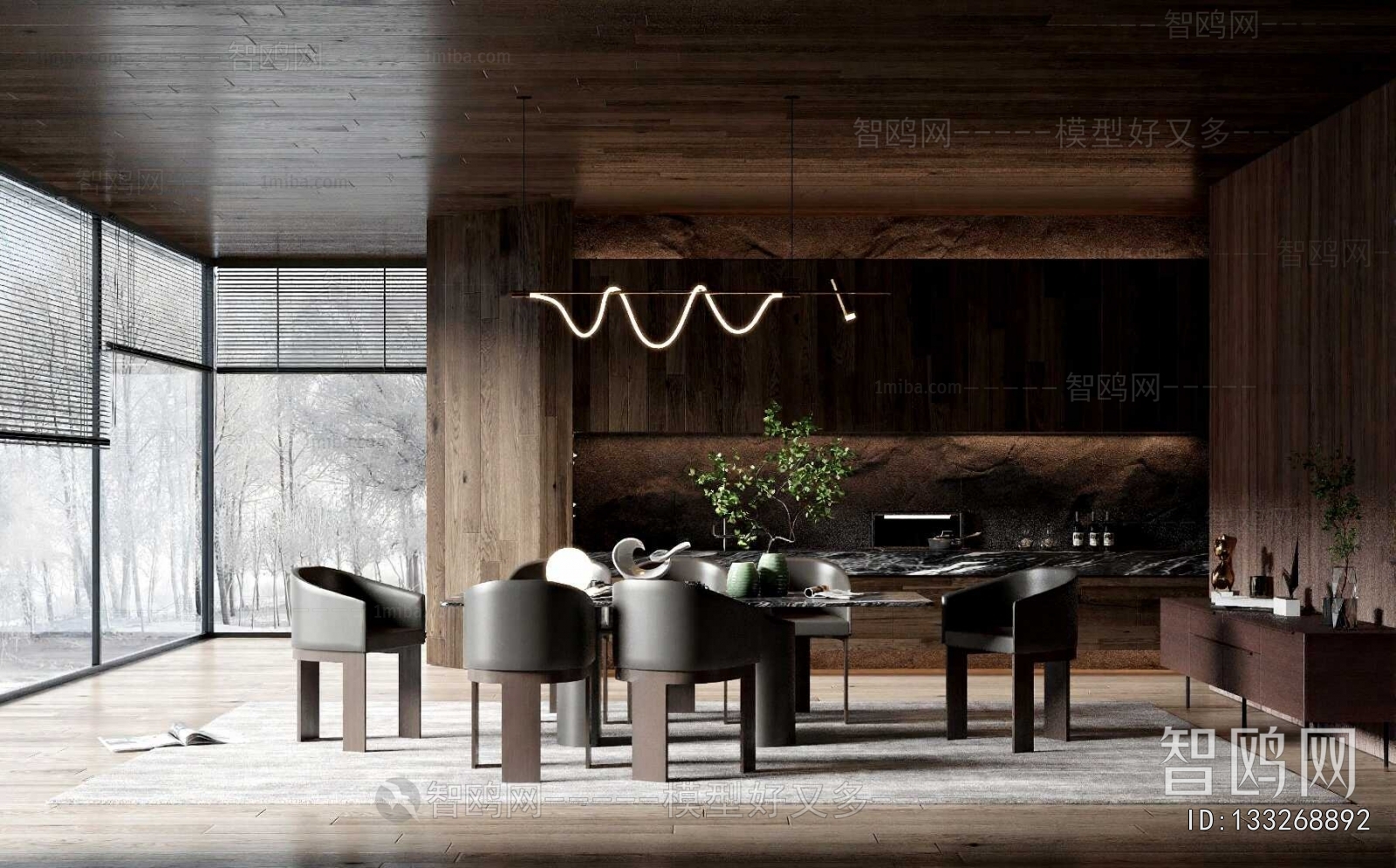 Wabi-sabi Style Dining Room