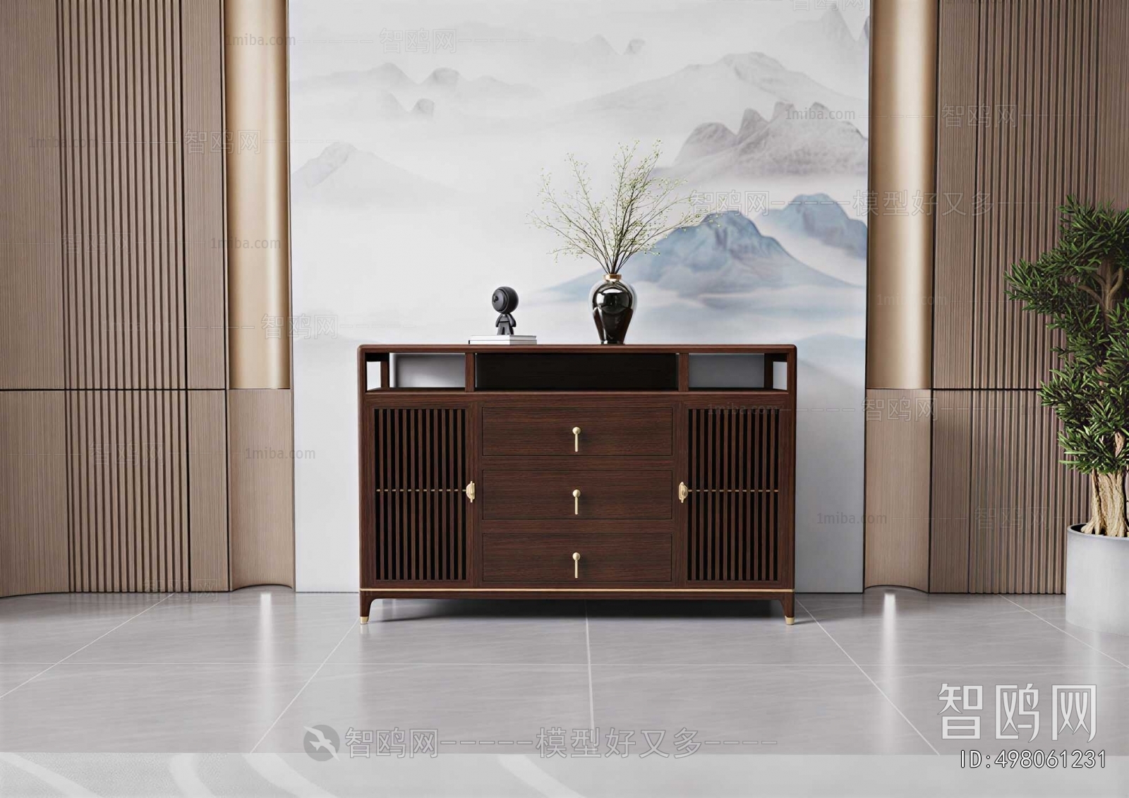 New Chinese Style Entrance Cabinet