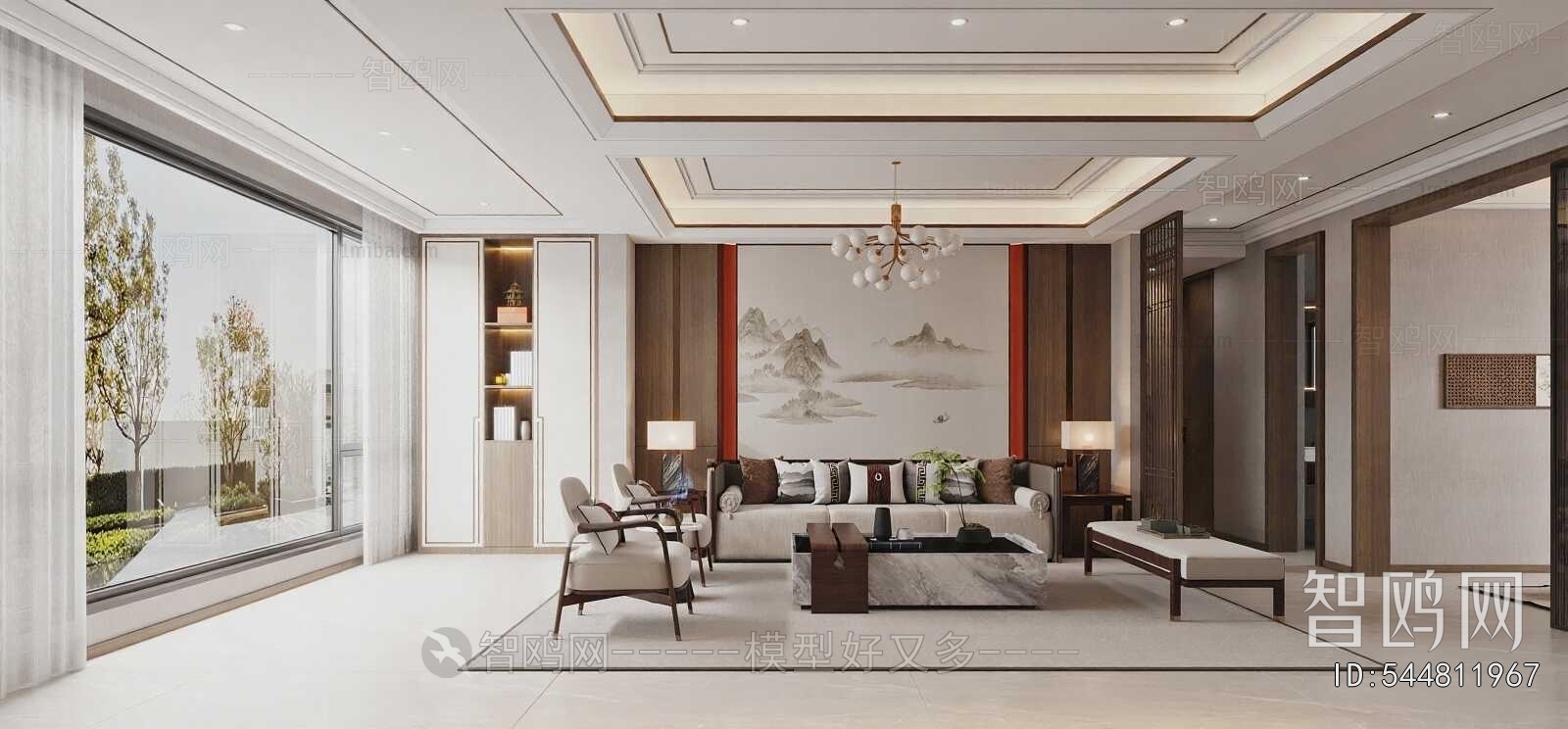 New Chinese Style A Living Room