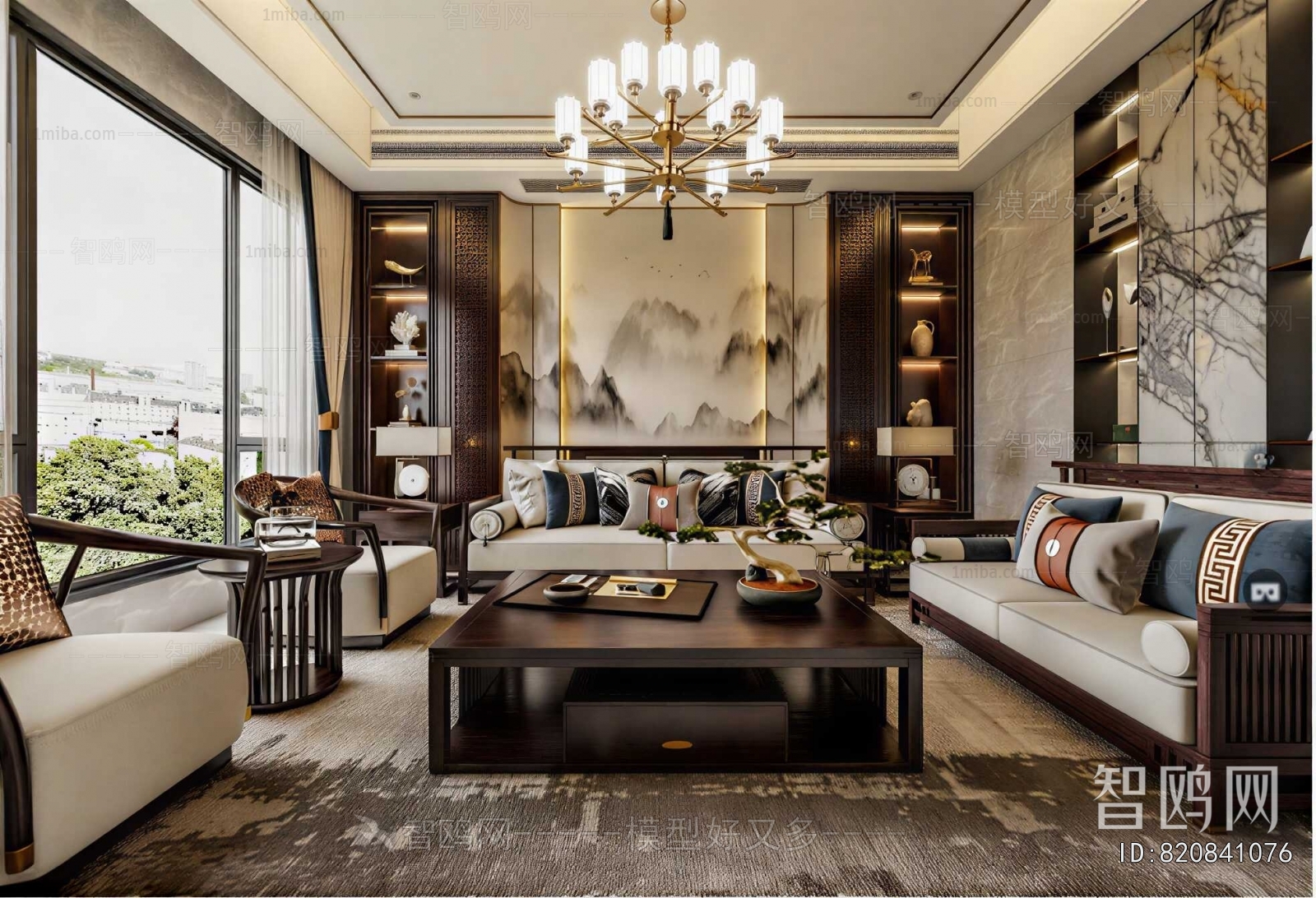 New Chinese Style A Living Room