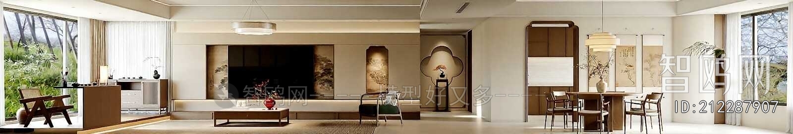 New Chinese Style A Living Room