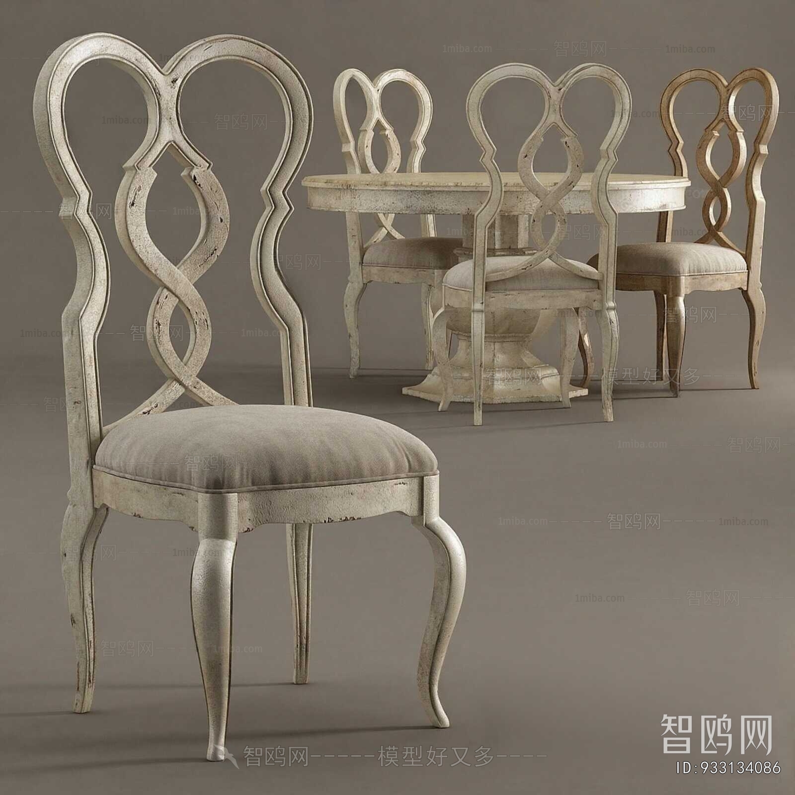 Simple European Style Dining Table And Chairs