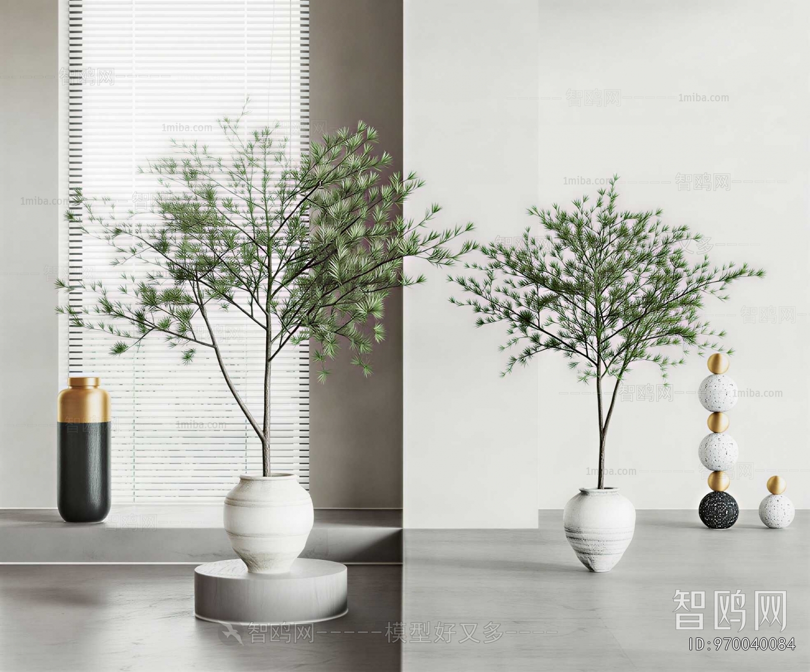 Modern Ground Green Plant Potted Plants