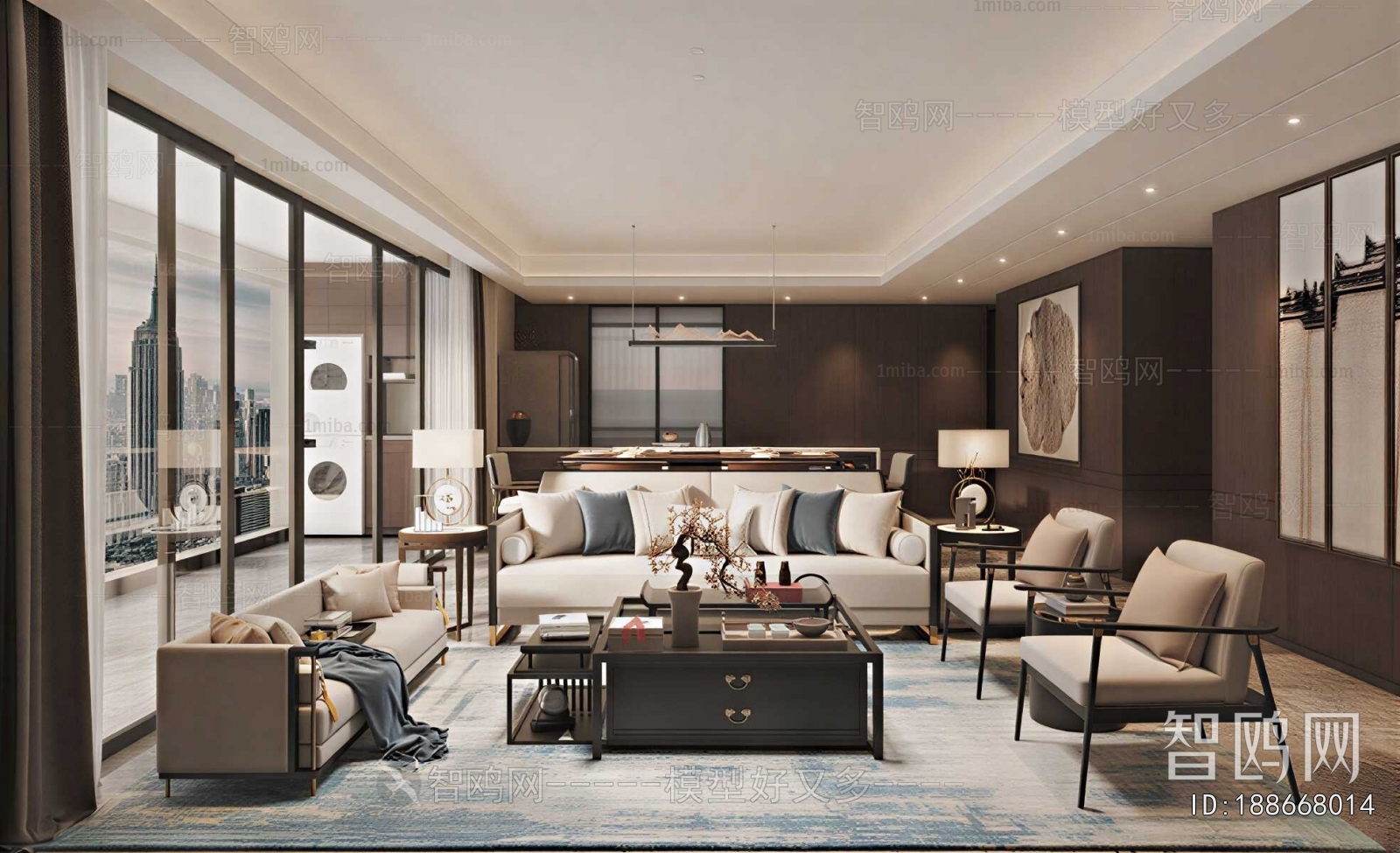 New Chinese Style A Living Room