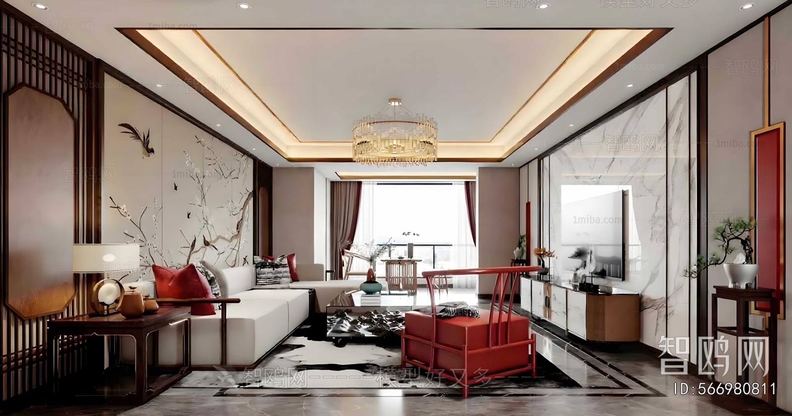 New Chinese Style A Living Room