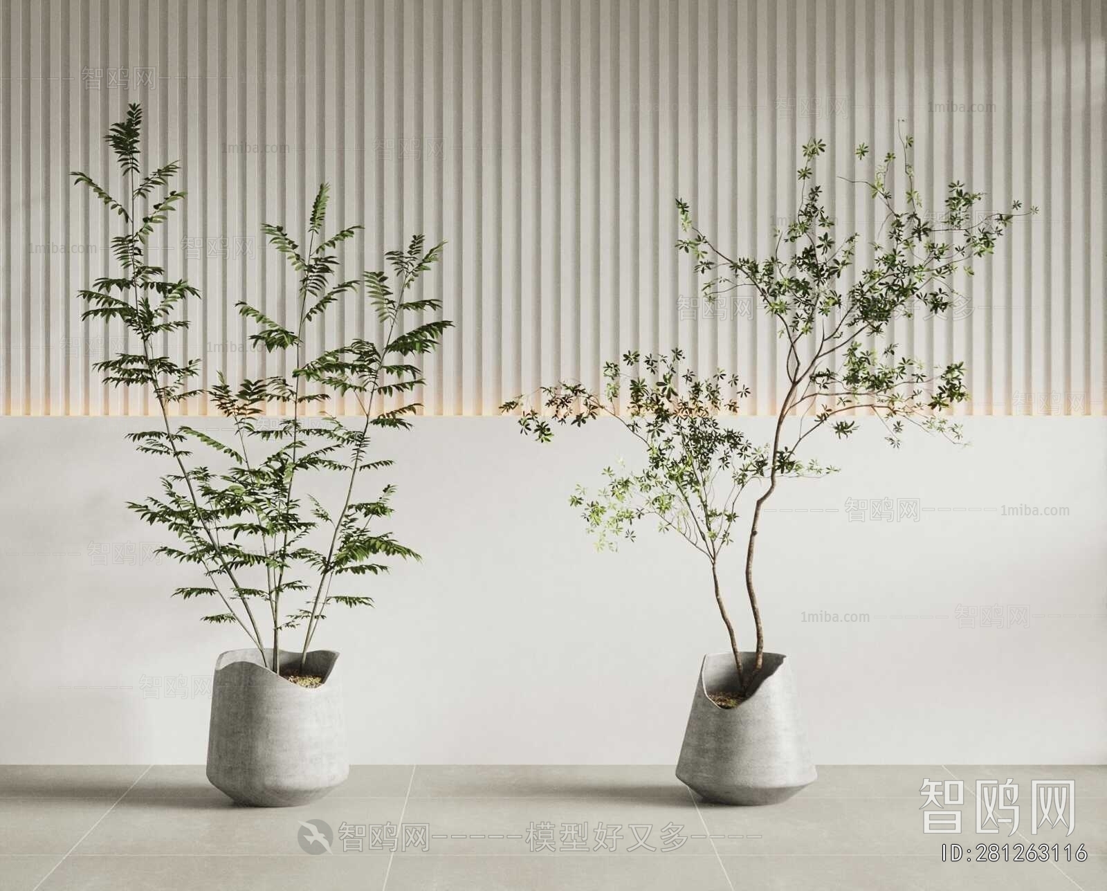 Modern Ground Green Plant Potted Plants