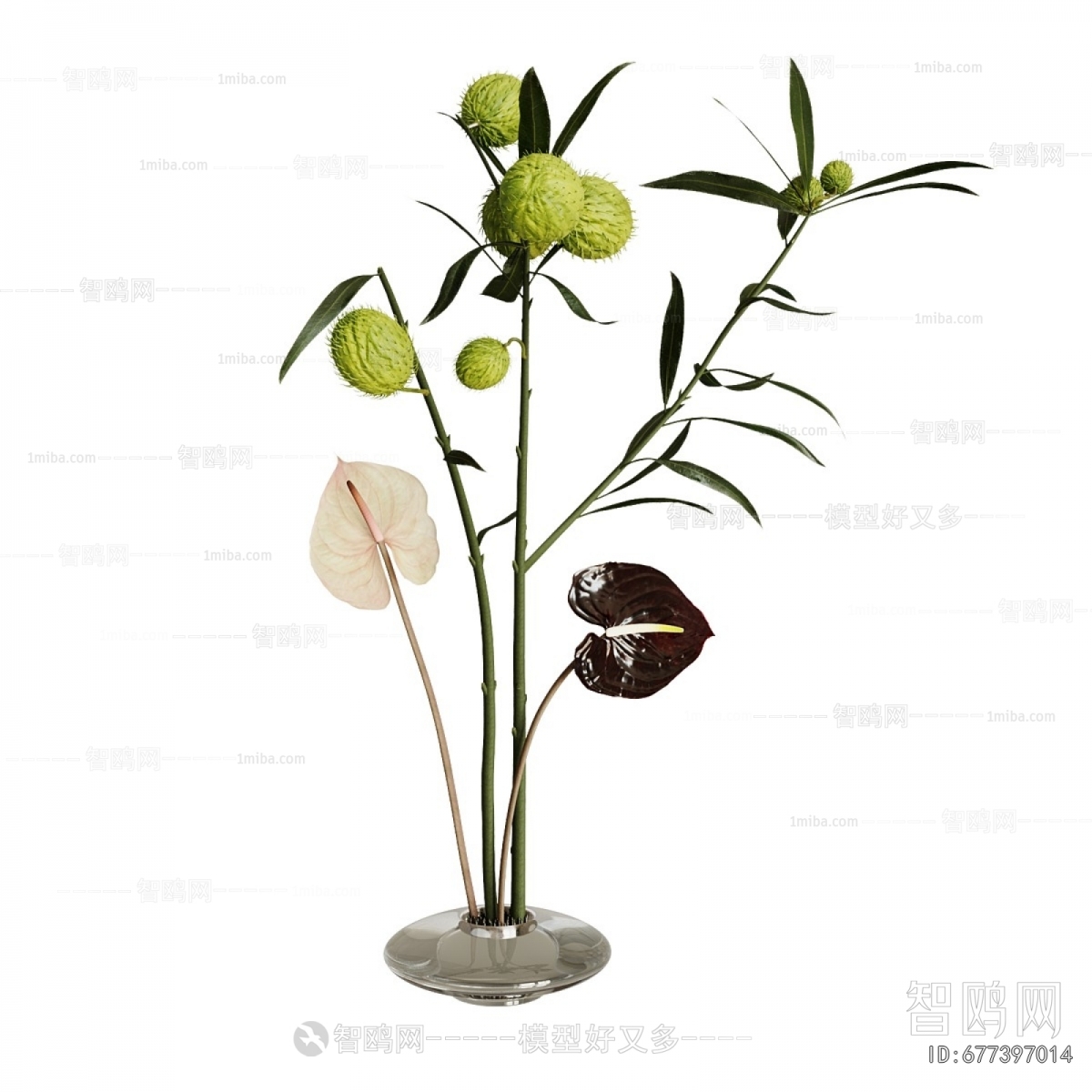 Modern Potted Green Plant