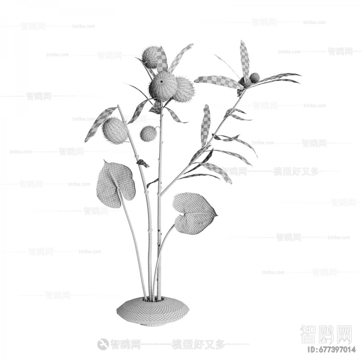 Modern Potted Green Plant