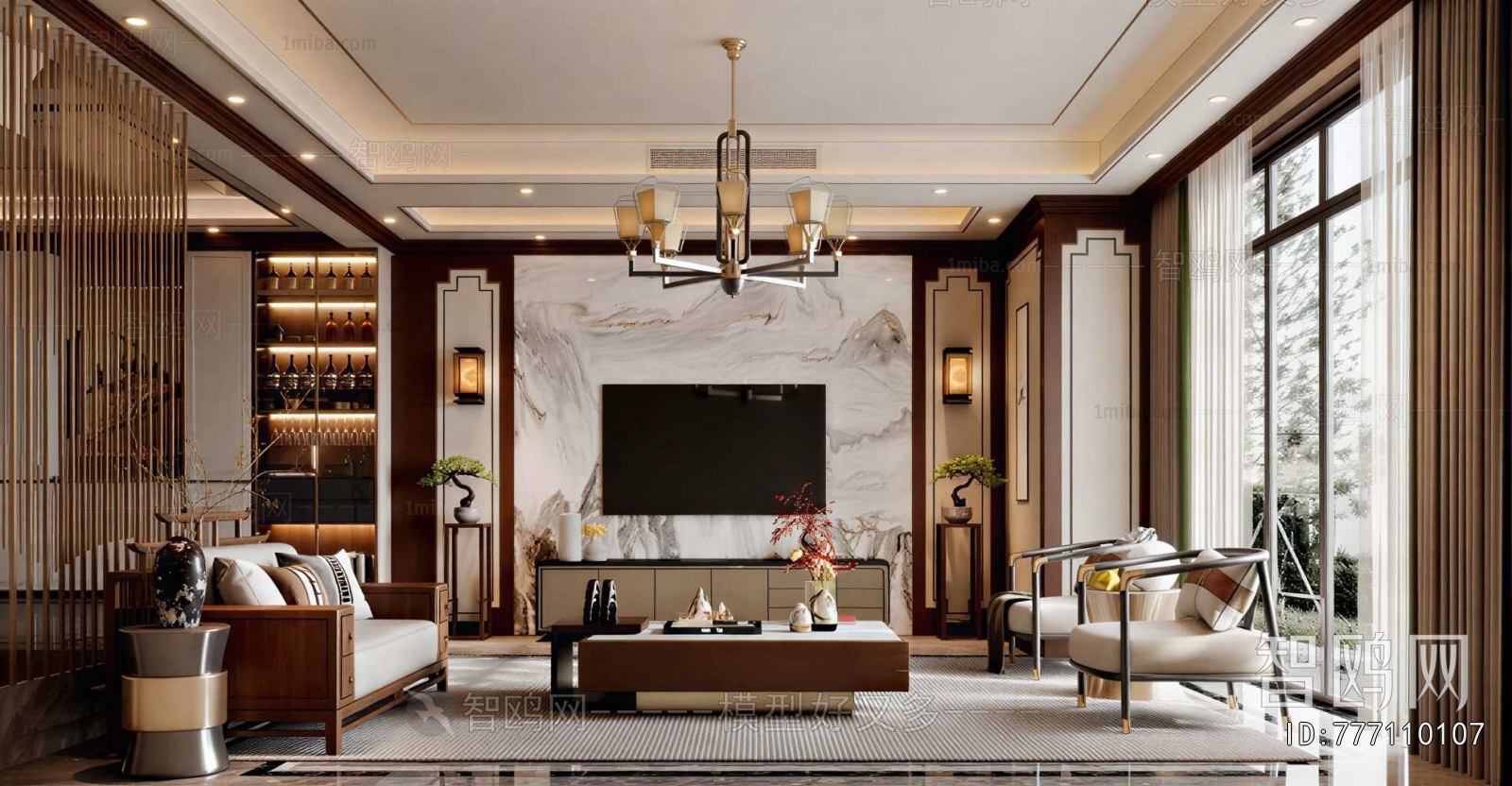 New Chinese Style A Living Room