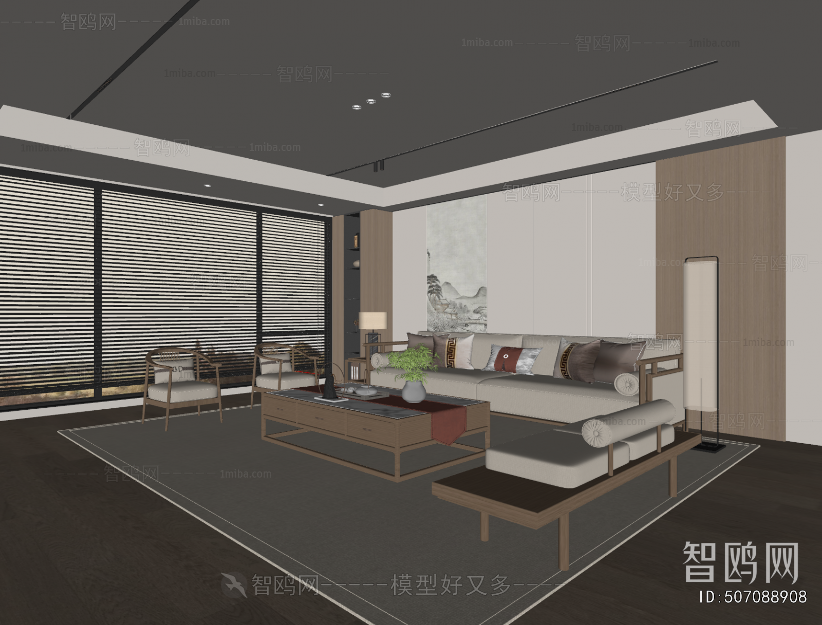 New Chinese Style A Living Room