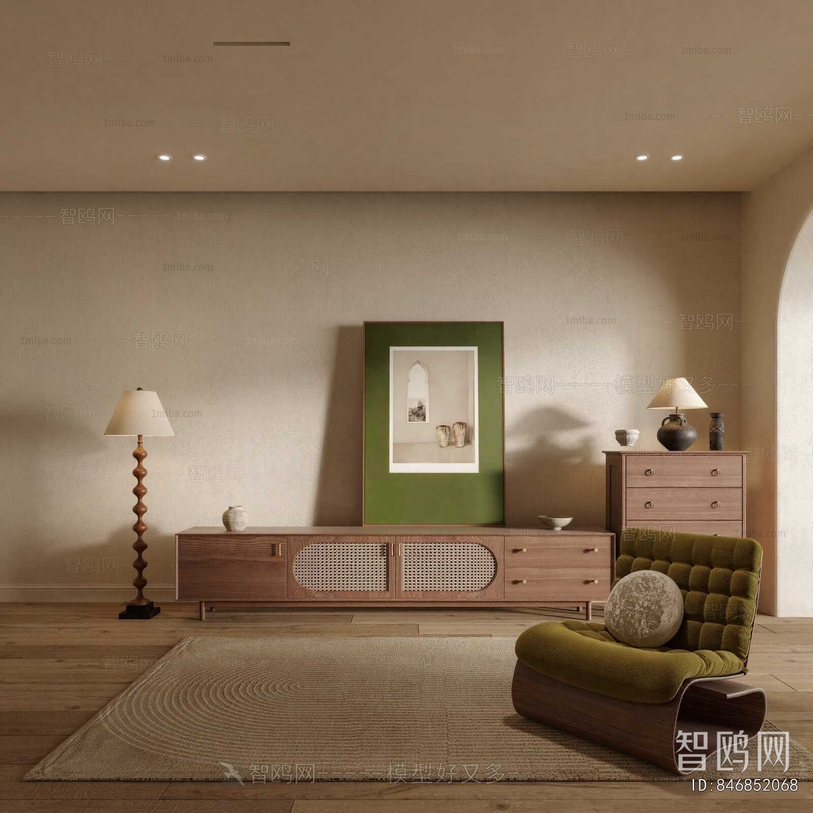 Wabi-sabi Style TV Cabinet