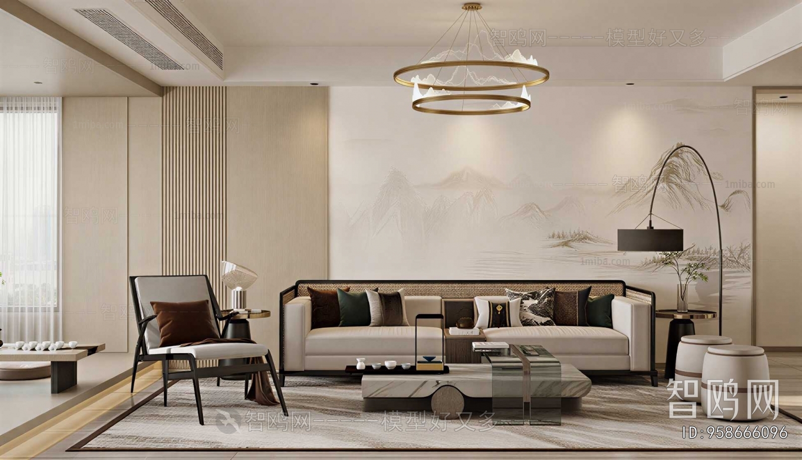 New Chinese Style A Living Room