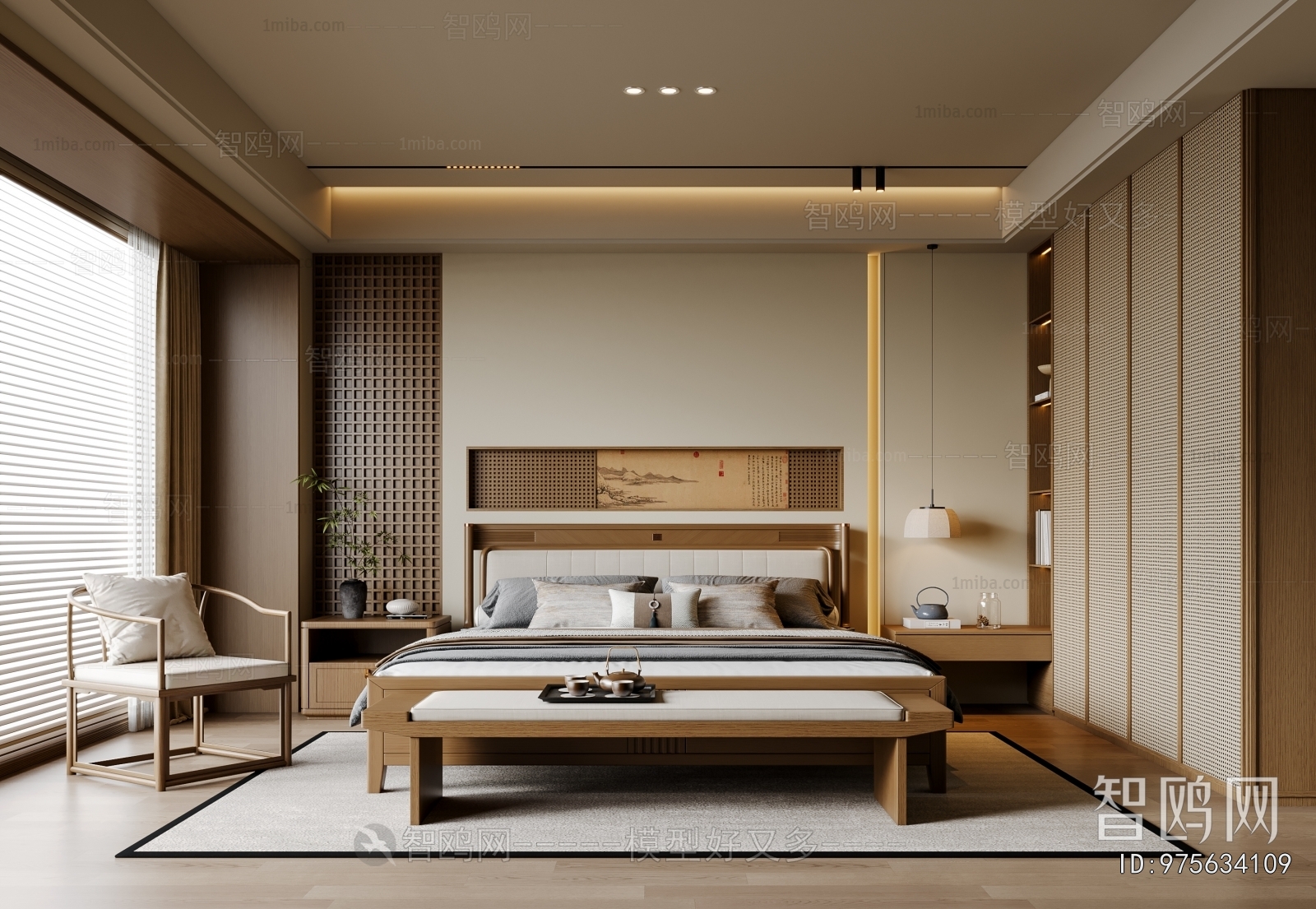 New Chinese Style Bedroom
