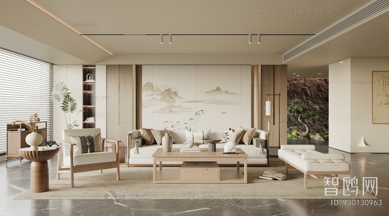 New Chinese Style A Living Room