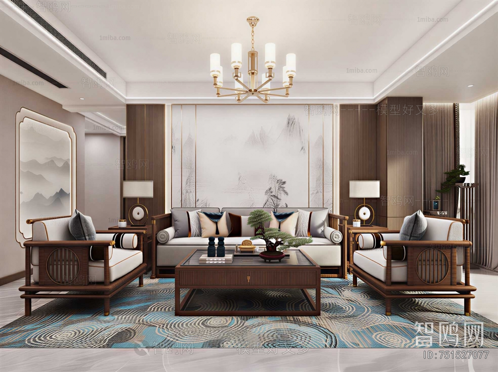 New Chinese Style A Living Room