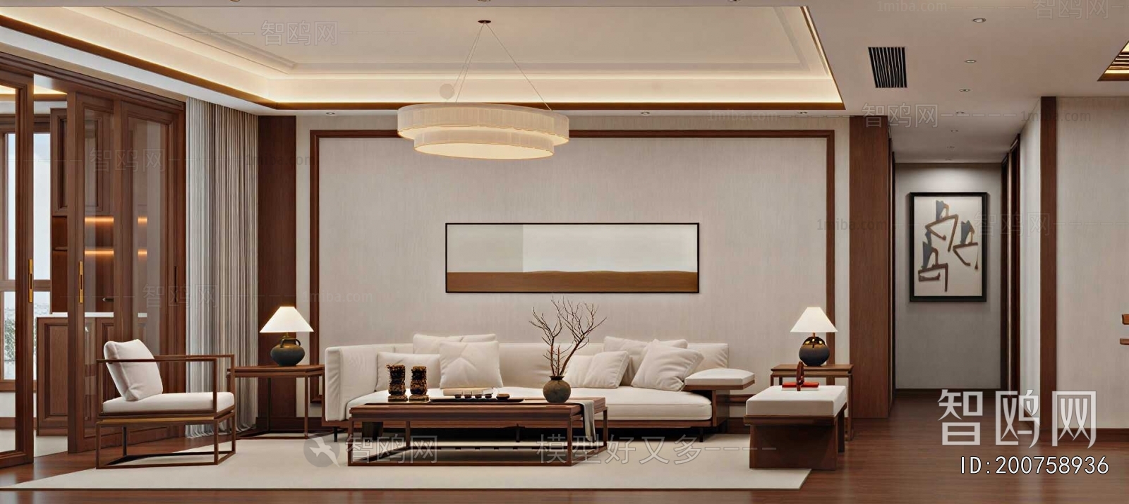 New Chinese Style A Living Room