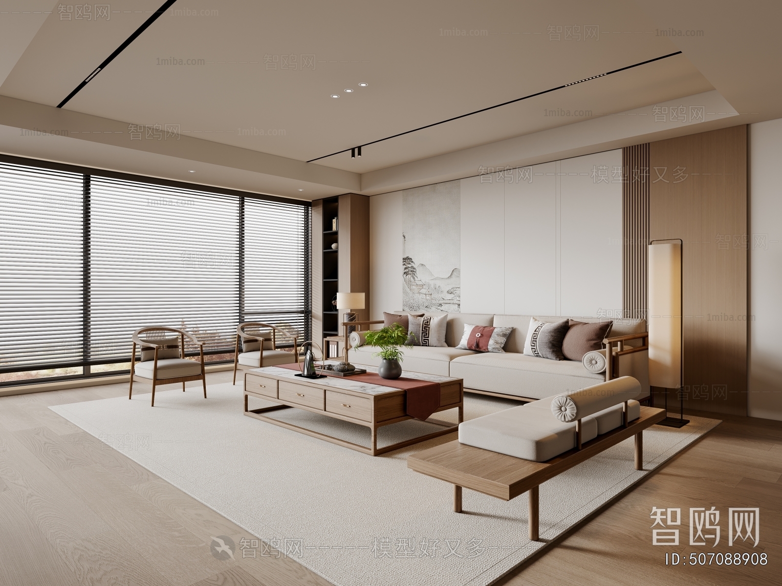 New Chinese Style A Living Room