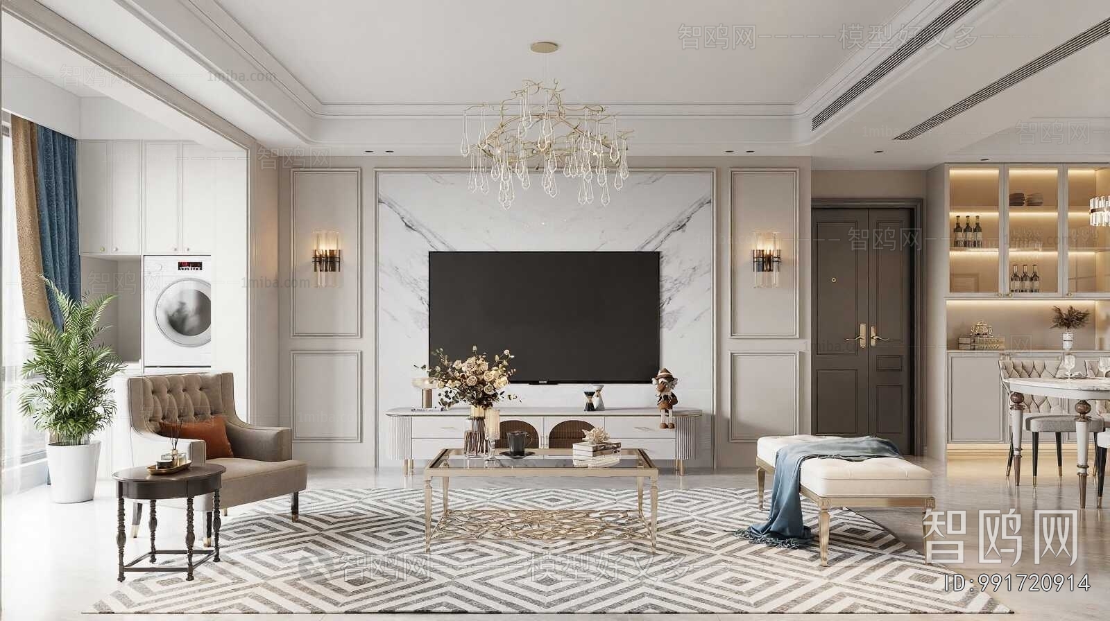 Simple European Style A Living Room