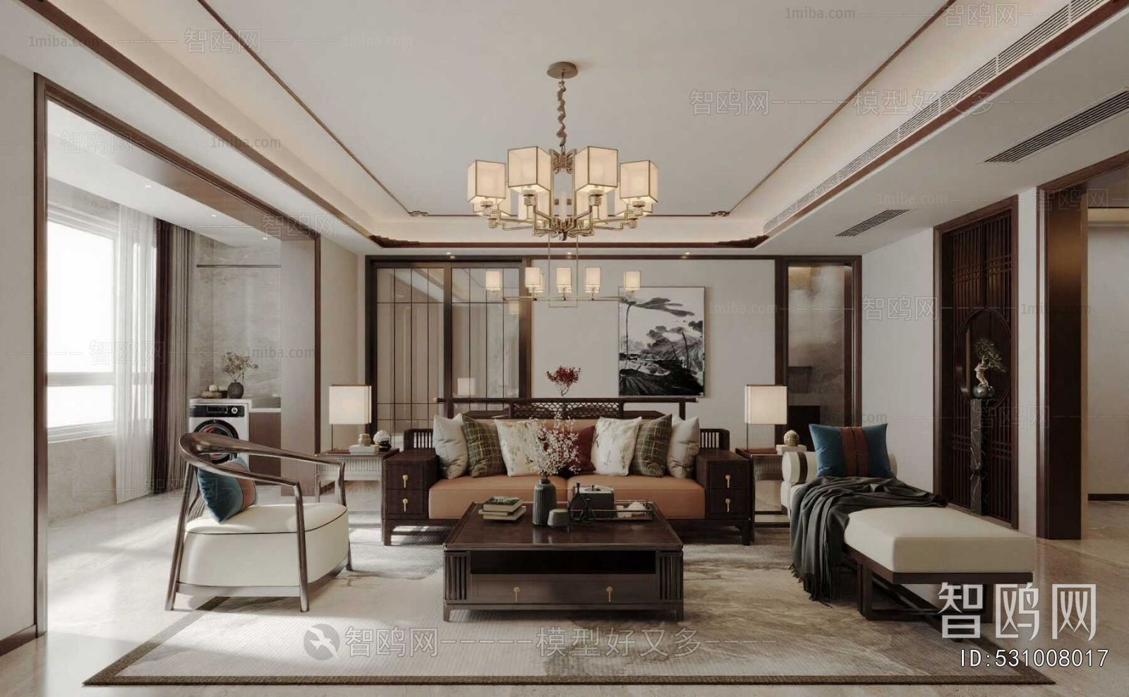 New Chinese Style A Living Room