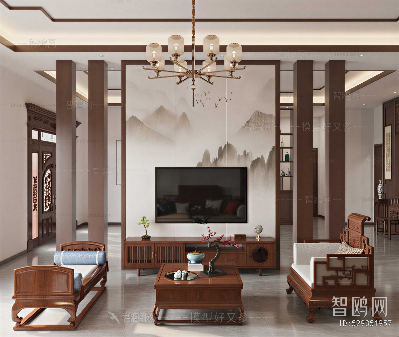 New Chinese Style A Living Room