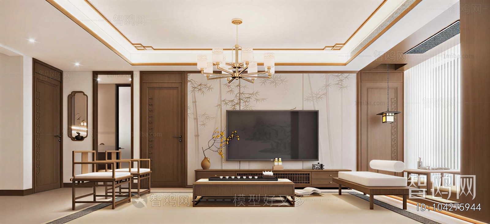 New Chinese Style A Living Room