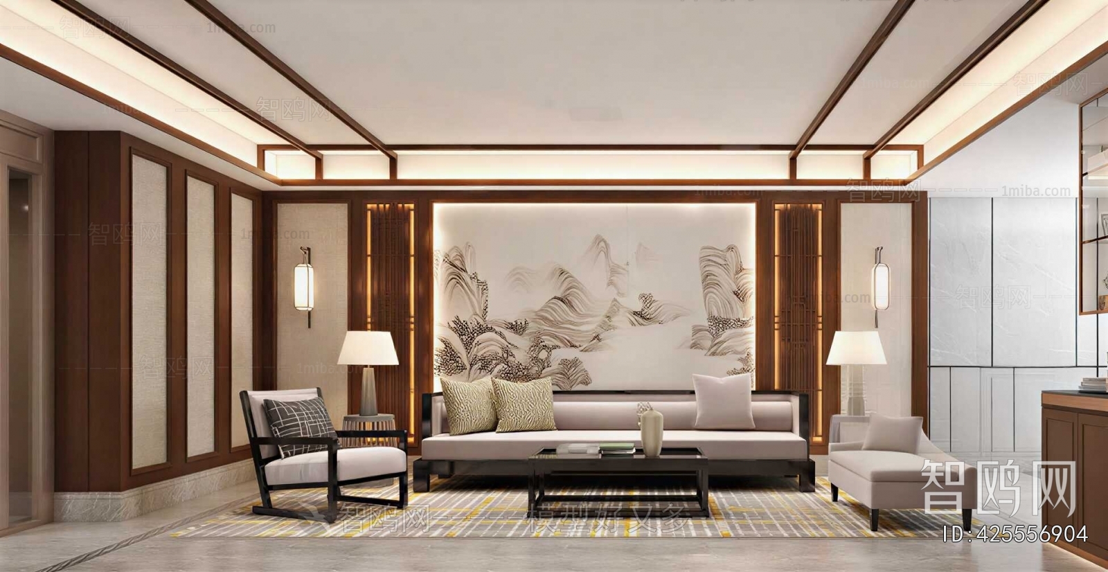 New Chinese Style A Living Room