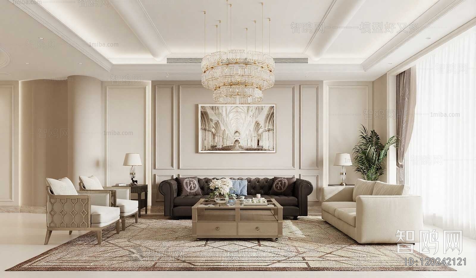 Simple European Style A Living Room