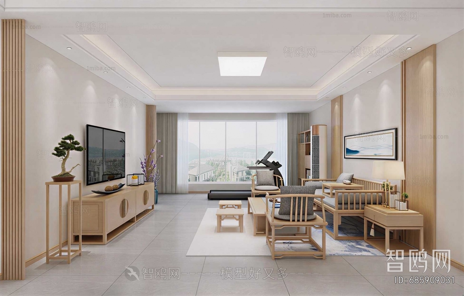 New Chinese Style A Living Room