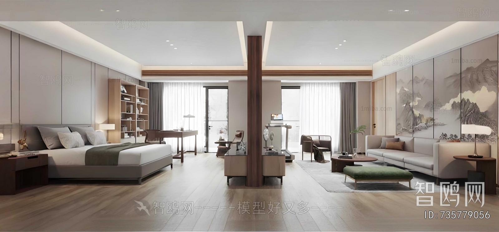 New Chinese Style A Living Room