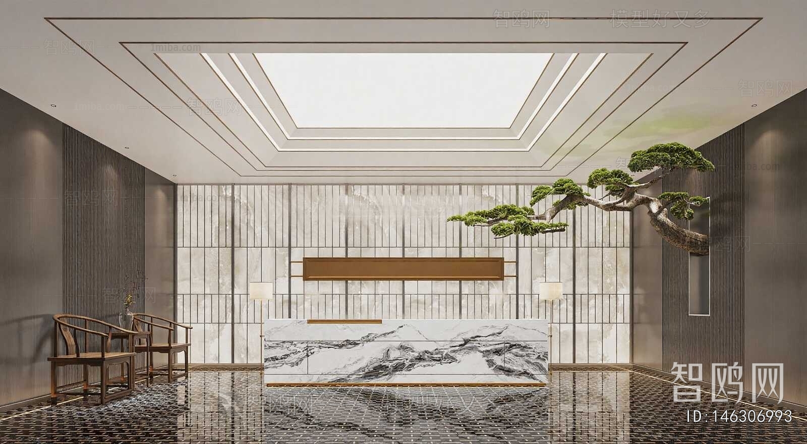 New Chinese Style Office Reception Desk