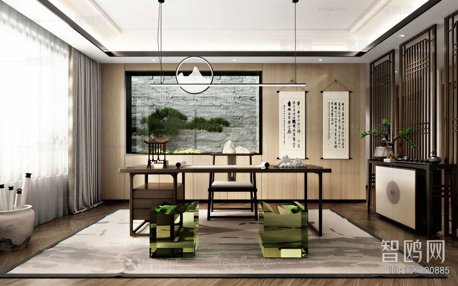 New Chinese Style Study Space