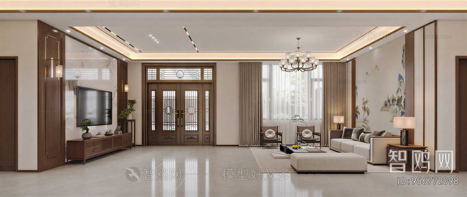 New Chinese Style A Living Room