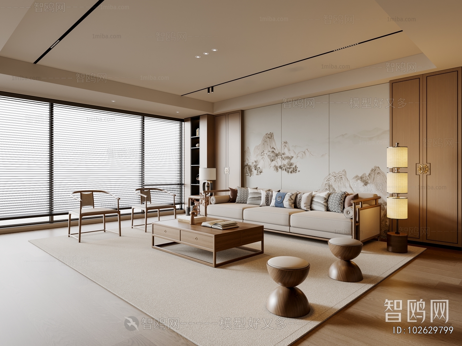 New Chinese Style A Living Room