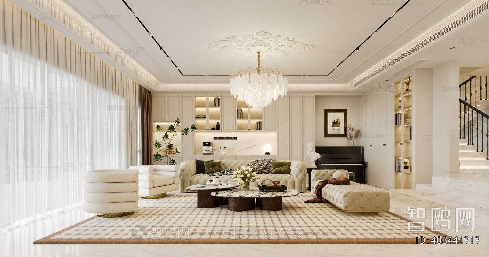 Simple European Style A Living Room