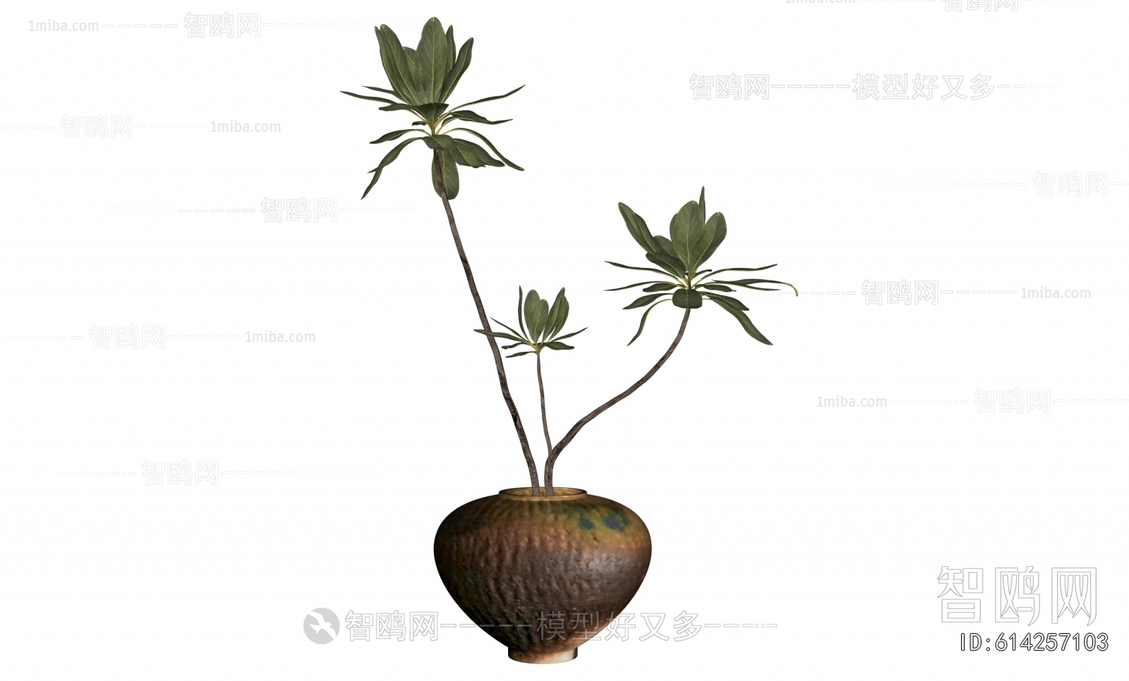Modern Potted Green Plant