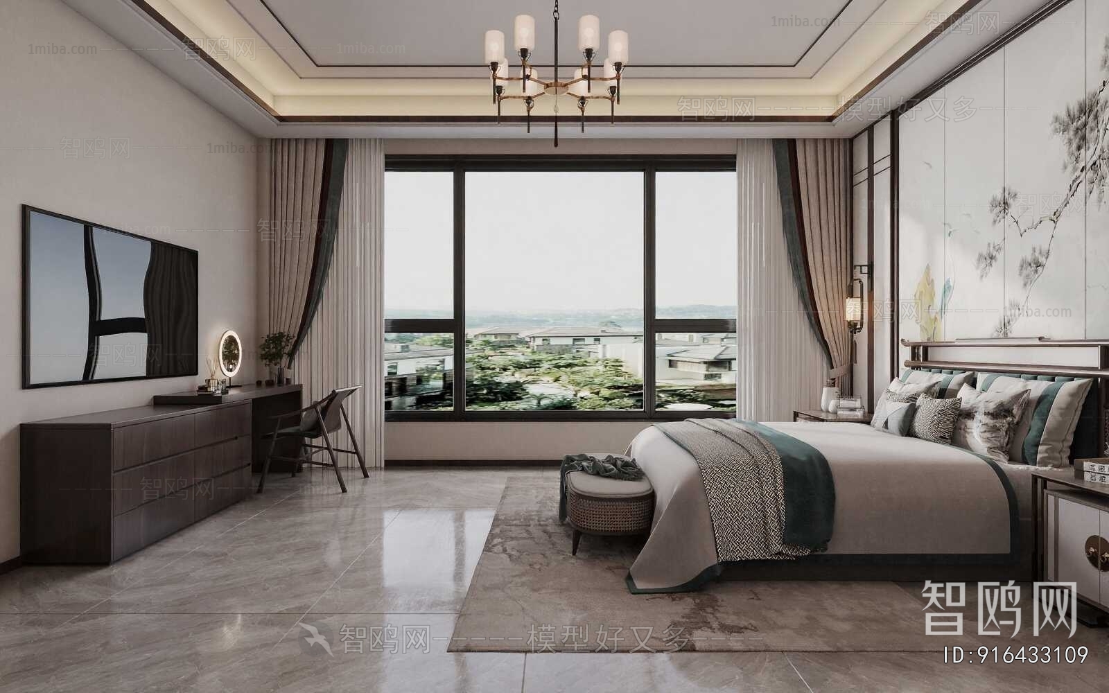 New Chinese Style Bedroom