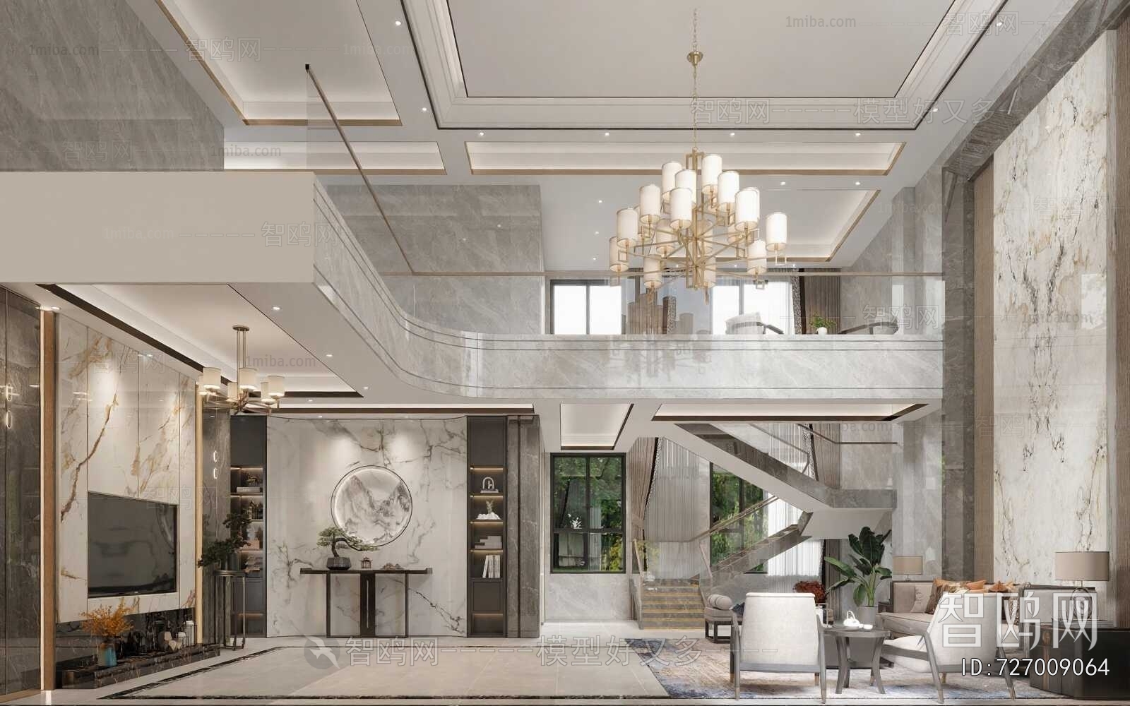 New Chinese Style A Living Room