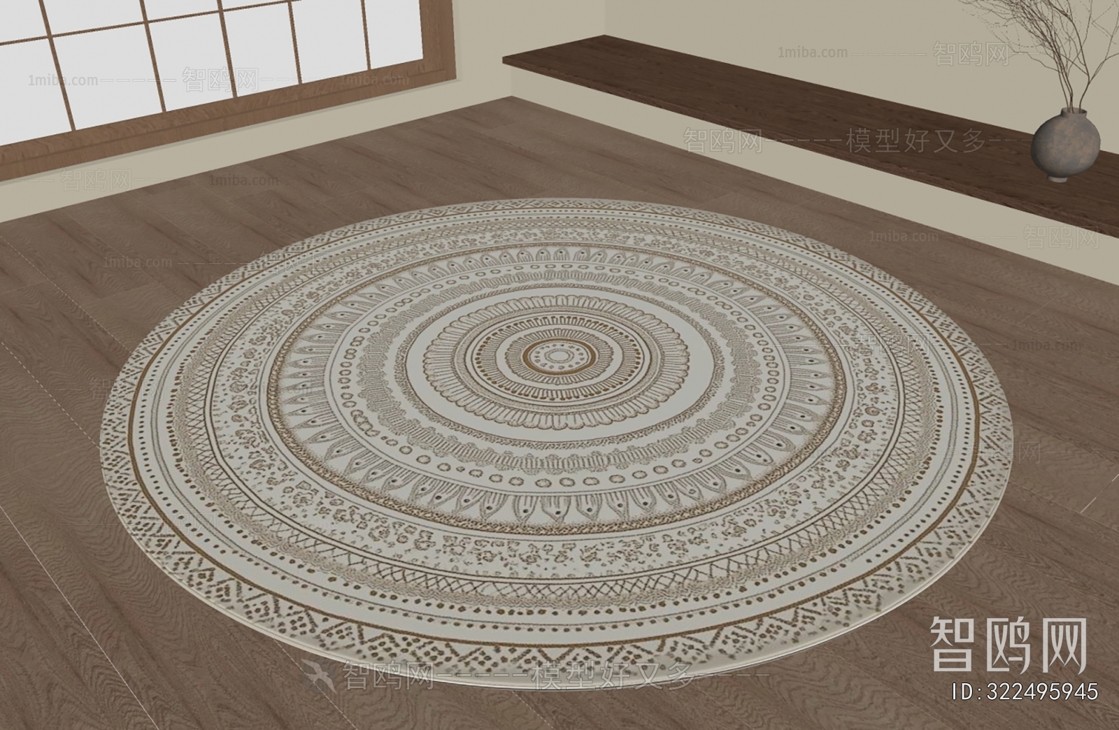 French Style Circular Carpet