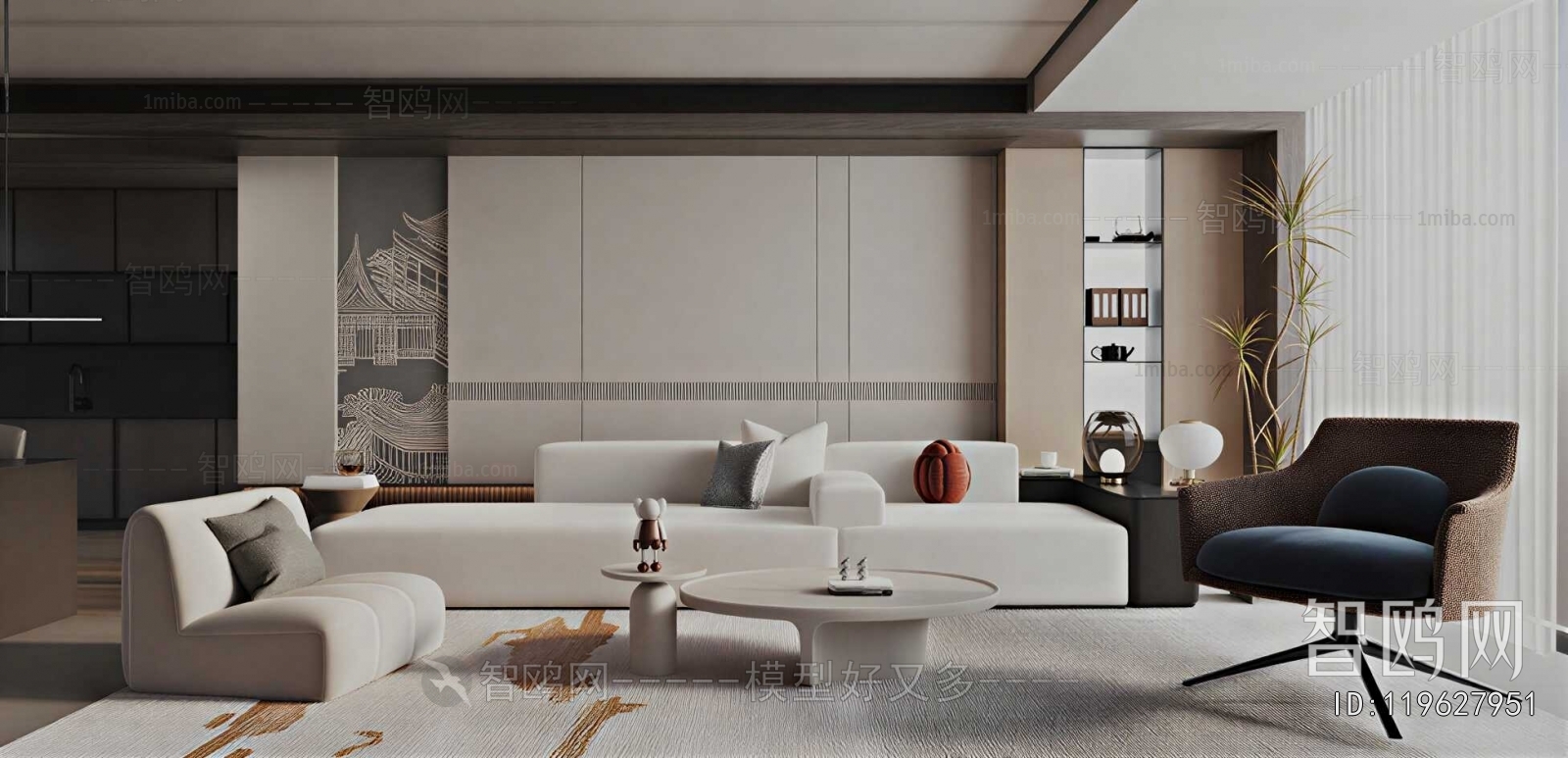 New Chinese Style A Living Room