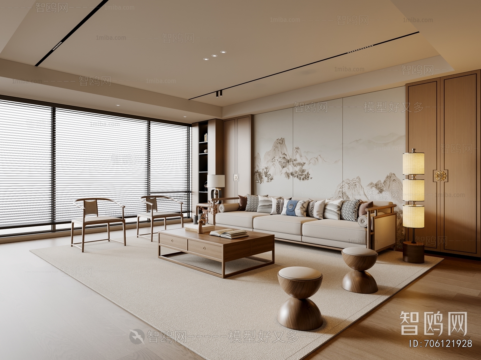 New Chinese Style A Living Room