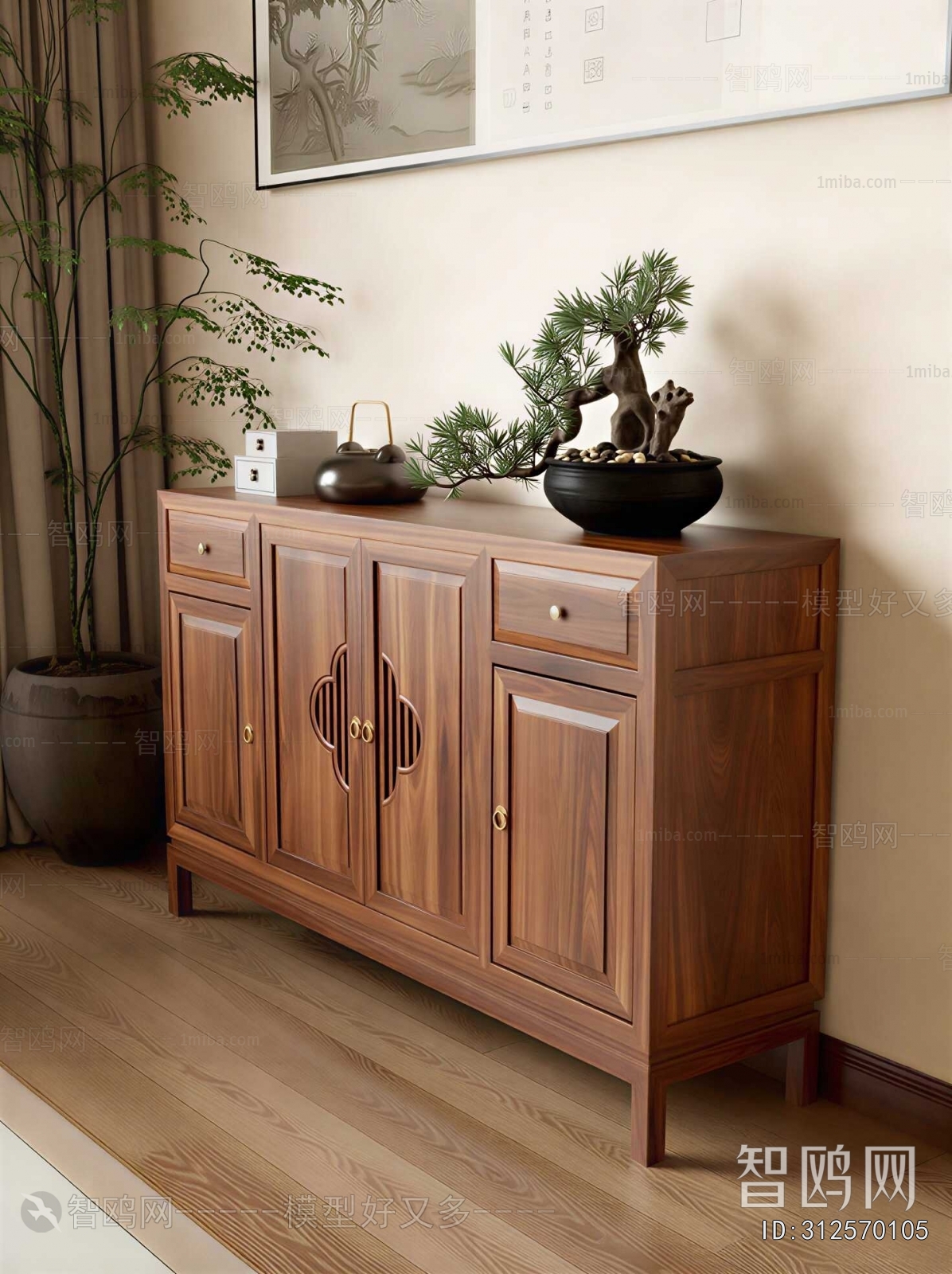 New Chinese Style Entrance Cabinet