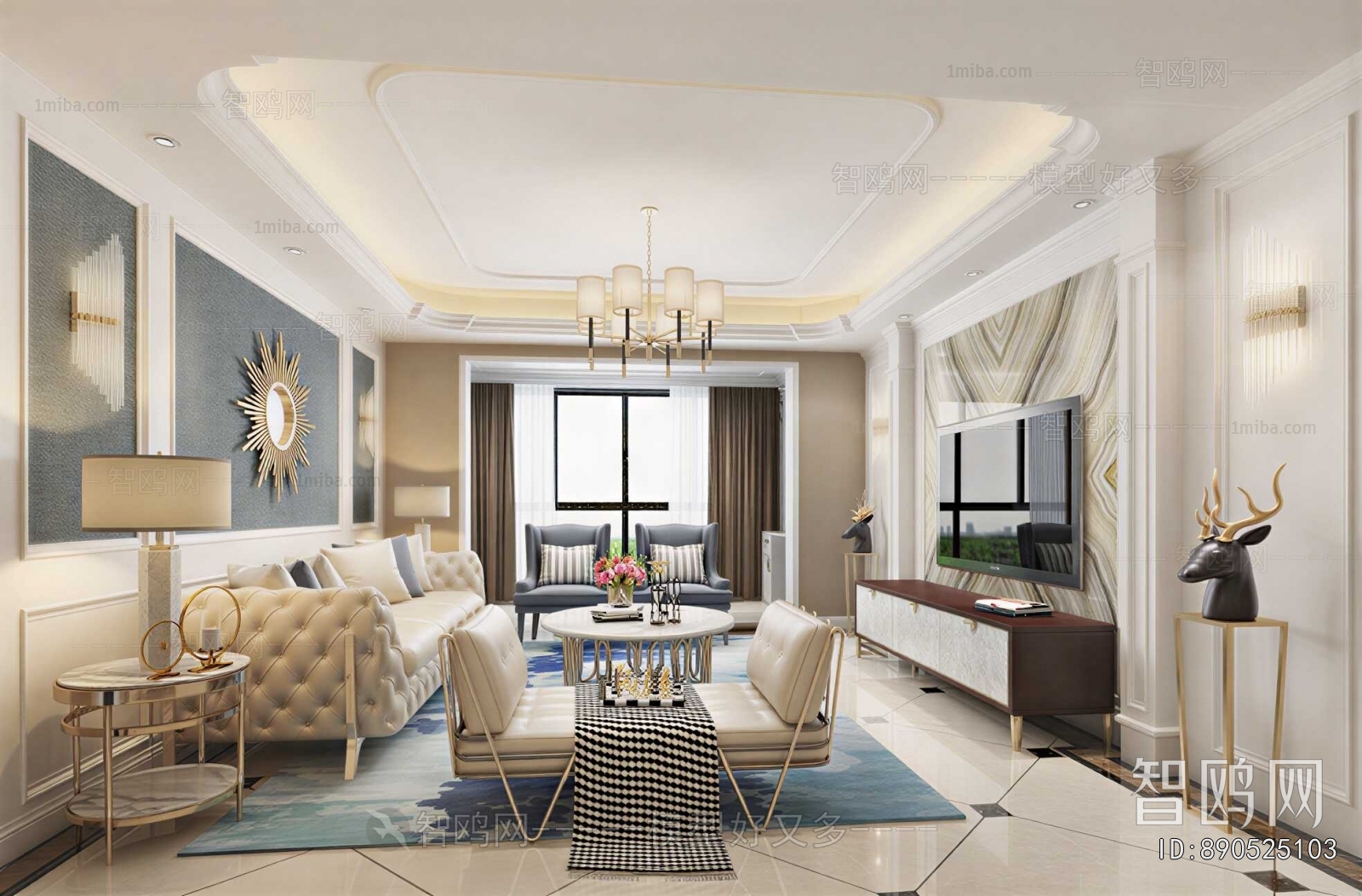 Simple European Style A Living Room