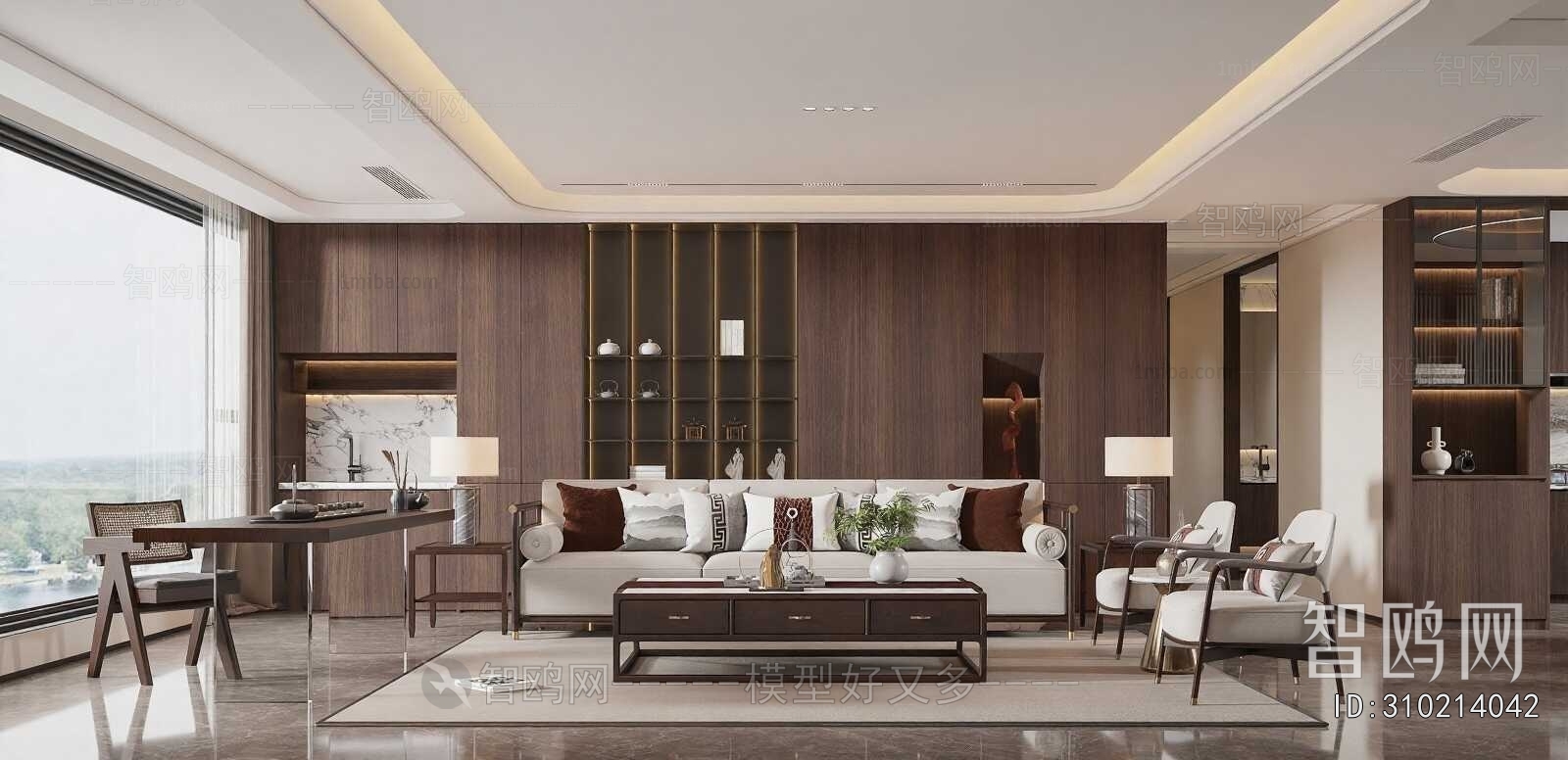 New Chinese Style A Living Room