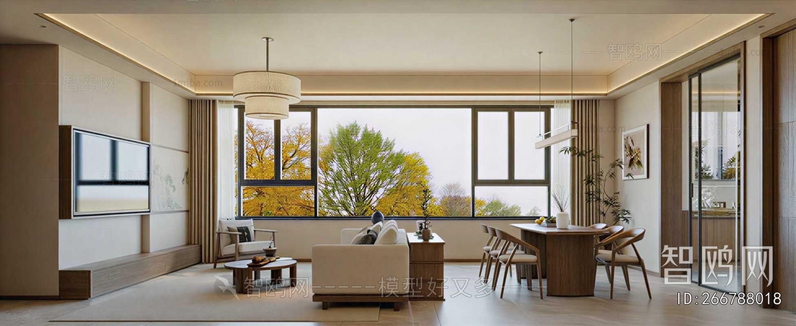 New Chinese Style A Living Room