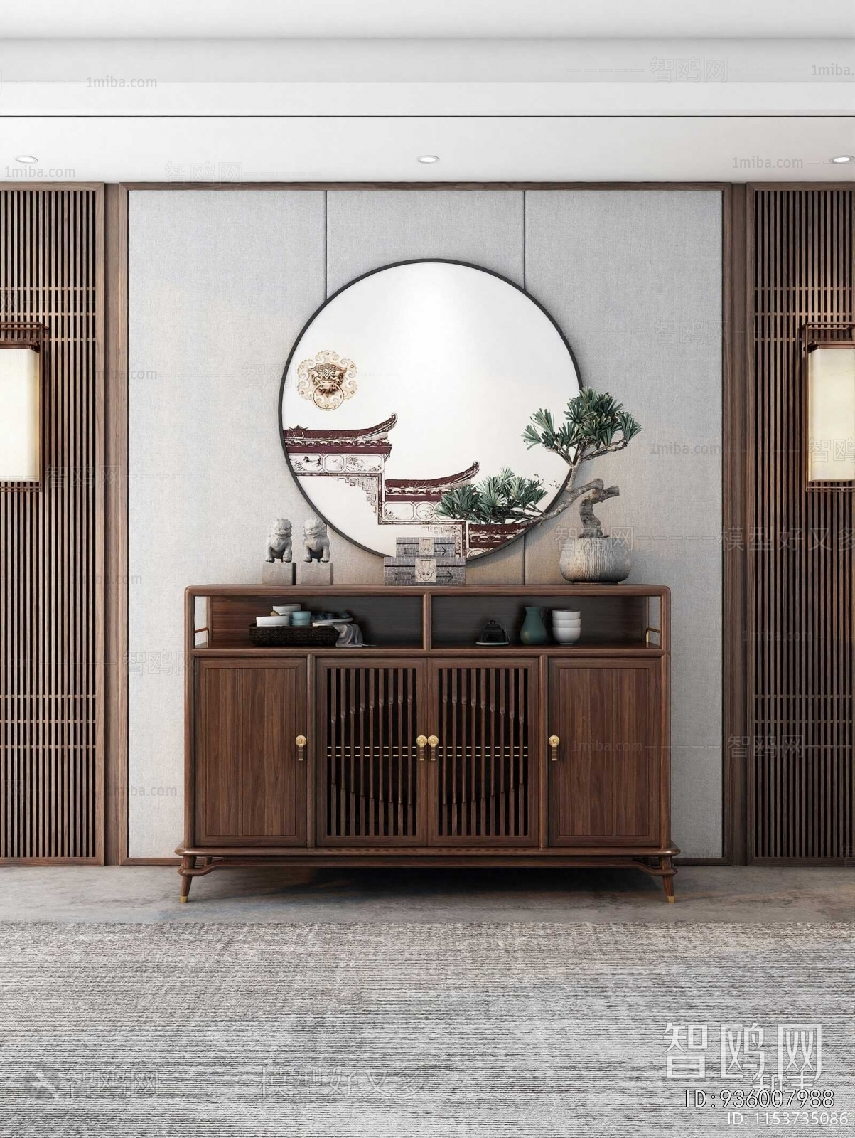 New Chinese Style Entrance Cabinet