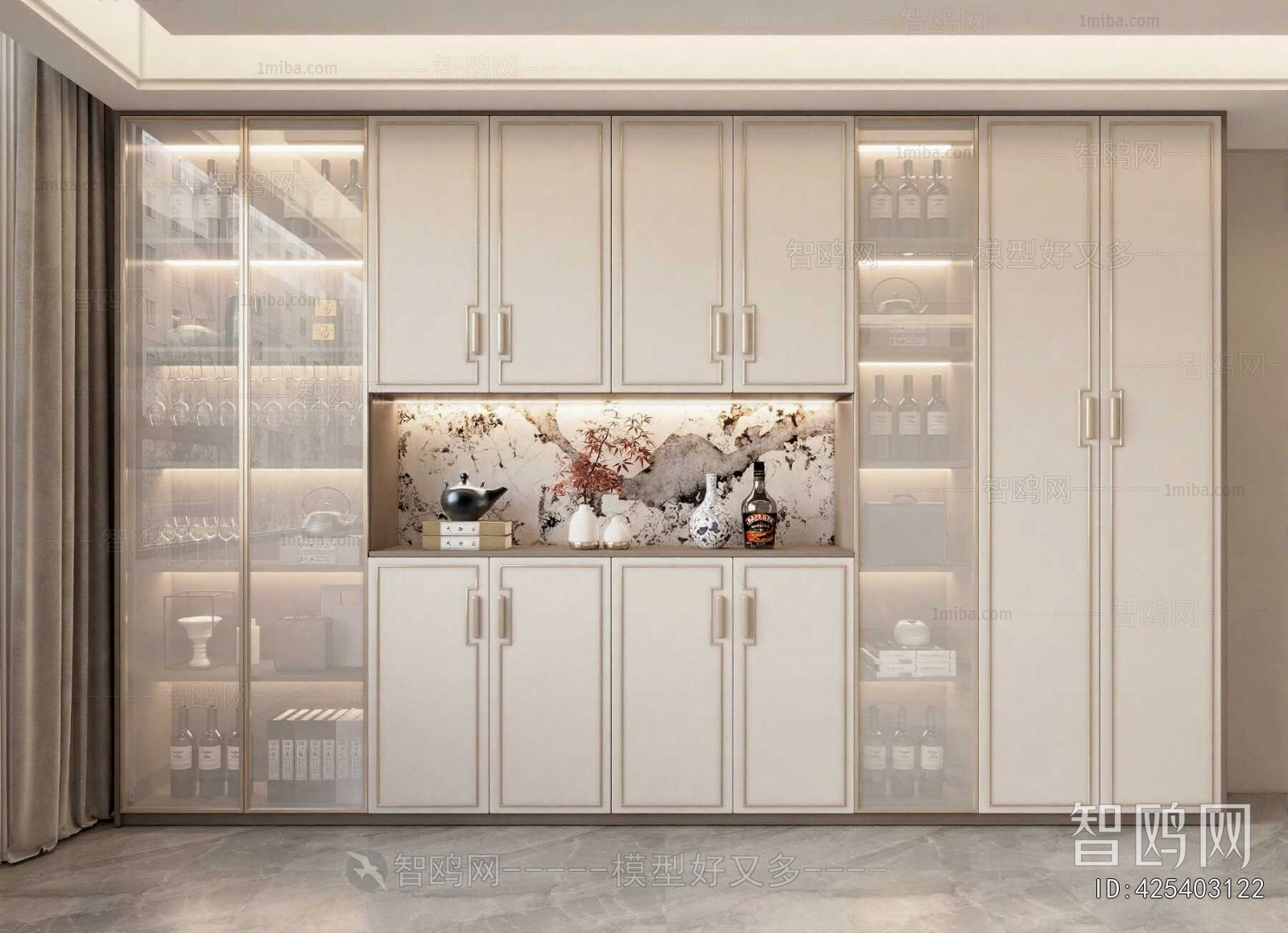 New Chinese Style Wine Cabinet